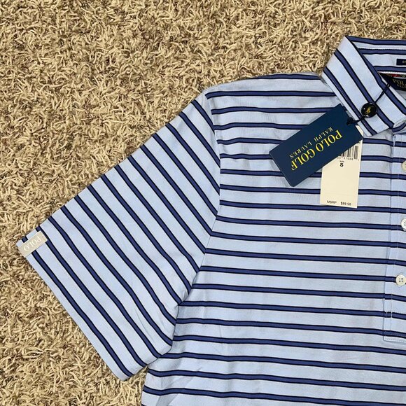 Polo Golf Ralph Lauren Men’s Soft Performance Polo Shirt Striped Blue, Size S - Picture 4 of 10